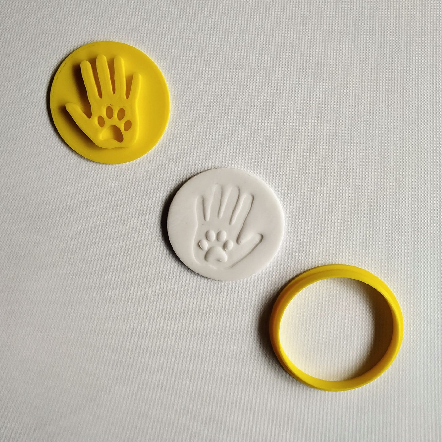 Paw and hand Circle Stamp